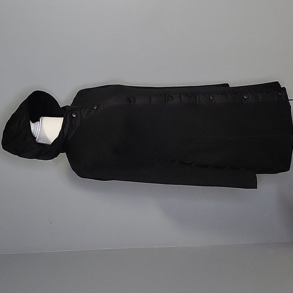 Max Studio Long Black Hooded Lightweight Quilted Back Knit Coat - Size XS - Picture 3 of 8